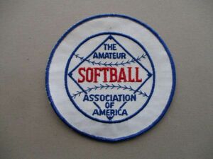 70s アメリカ アマチュア ソフトボール連盟Amateur Softball Associationワッペン/丸ASA刺繍patch野球パッチ装備バッジBASE BALL野球 V193