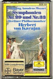 F00021467/カセット/カラヤン「Berliner Philharmoniker/Symphonien Nr29 KV 201 u. Nr33 KV 319」