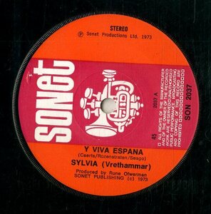 C00199867/EP/シルヴィア・ヴレタマー (SYLVIA VRETHAMMAR)「Y Viva Espana / Let Me Love You (Finalmente) (1973年・SON-2037・サンバ