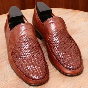  superior article *[GINZA Yoshinoya] Ginza yo shino ya mesh slip-on shoes 25.5EEE business casual men's shoes leather shoes 