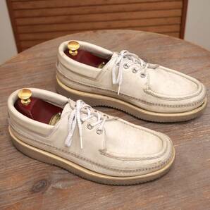 良品◎【Russell Moccasin】ダブルモカシン FISHING OXFORD フィッシングオックスフォード アイボリー ヌバック 7E 革靴の画像4