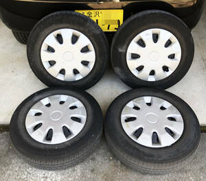 SUZUKI純正 ALTO Lapin用 145/80R13 鉄ホイール 4本組 YOKOHAMA BluEarth 2分山(おまけ)