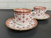 spode　スポード　FLEUR DE LYS RED フルール・ ド・リス　レッド　カップ＆ソーサー　2客セット_画像10