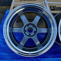 RAYS TE37V MARK2 18インチ 11J -7 PCD 114.3 5H 5穴 2本 セット レイズ Volk Racing TE37V MARK Ⅱ ホイール 美品_画像3