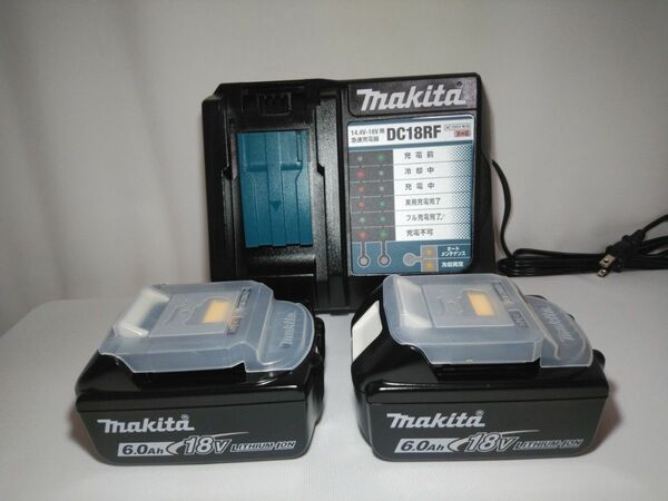 新品未使用　Makita　国内純正品　急速充電器　DC18RF　バッテリー　BL1860B　×2