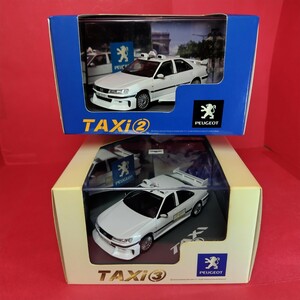 1/43 PEUGEOT406 TAXI Ver. 2台セット プジョー TAXI2 TAXI3 SKYNET/アオシマ 文化教材社 EUROPA CORP