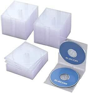 エレコム CD/DVDスリムプラケース/2枚収納/50パック/クリ