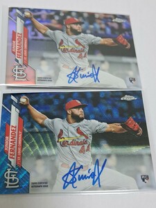 ジュニオール・フェルナンデス　直筆サインカード 2枚セット 千葉ロッテマリーンズ 2020 TOPPS JUNIOR FERNANDEZ AUTO