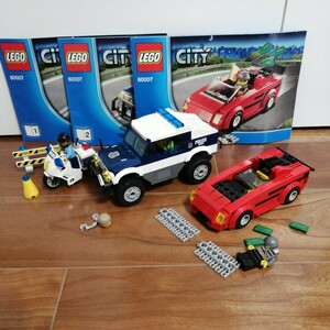 中古★ LEGO CITY 60007スポーツカーとポリスパトロールカー★ レゴ シティ★不足部品あり★