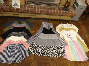 * spring * summer girl 130 size skirt, One-piece etc. together * set 