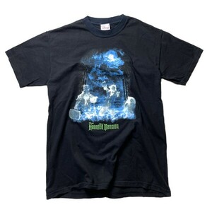 激レア! USA製 Disney ディズニー THE HAUNTED MANSION ホーンテッドマンション プリント ムービー Tシャツ ブラック 黒 M メンズ 希少