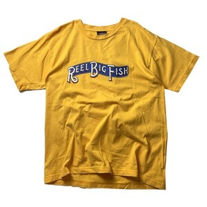 スカパンク! 00s Reel Big Fish リールビッグフィッシュ ジャパンツアー ロゴ プリント バンド Tシャツ イエロー 黄色 L メンズ 古着 希少