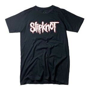 人気モデル! Slipknot スリップノット 2021年 オフィシャル ロゴ プリント 半袖 バンド Tシャツ ブラック 黒 Mサイズ メンズ 古着