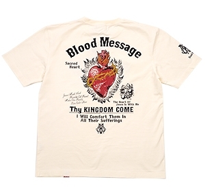 ブラッドメッセージ/Tシャツ/白/L/blst-1100/エフ商会/テッドマン/カミナリモータース