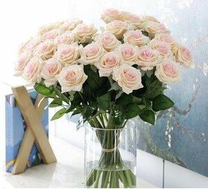 (即決) 大量25本 バラ 高級造花 アートフラワー シルクフラワー 花束 ローズ アレンジメント ブーケ プレゼント お祝い 結婚式