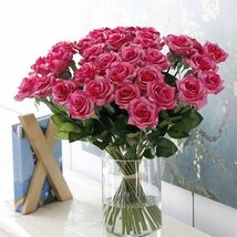 (即決) 大量25本 バラ 高級造花 アートフラワー シルクフラワー 花束 ローズ アレンジメント ブーケ プレゼント お祝い 結婚式_画像3