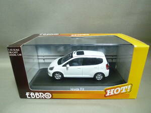 エブロ 1/43 ホンダ フィット ホワイト HONDA FIT