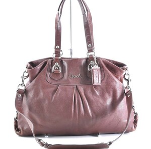 COACH Coach F15513 handbag shoulder bag hand .. bag shoulder .. bag 2way leather leather Brown tea color purple purple 5D4101X