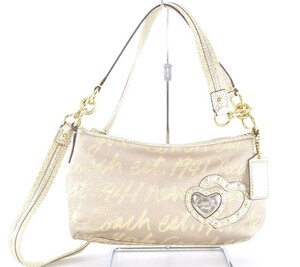 beautiful goods COACH Coach F17462 Heart handbag shoulder bag hand .. bag shoulder .. bag 2way canvas leather leather 3D5174