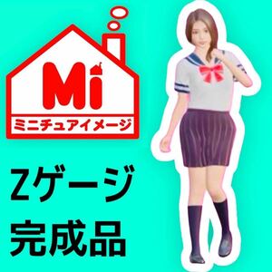 Zゲージ　JK5 女子高生　フィギュア　リアルフィギュア　鉄道模型　1/64より小　ジオラマに　完成品　塗装済完成品　ミニチュアイメージ