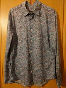 LOUISVUITTON Louis * Vuitton floral print shirt beautiful goods ultra rare complete sale model Sky blue LV total pattern 