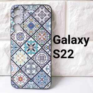 【残り２点】Galaxy 　S22　ケース　カバー　青タイル