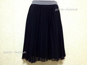 GAP Gap dark blue knee height pleated skirt M/L beautiful goods 