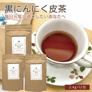 【黒にんにく皮茶PG】 3袋セット　チャック付き ティーパック 国産 青森県産 黒にんにく 皮茶 人参 ゴボウ 椎茸 プロテオグリカン 【7029】