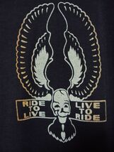 ビンテージ RIDE TO LIVE スカルウイング Tシャツ 袖ポケット_画像1