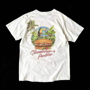 80s USA製 Caribbean soul プリントTシャツ ホワイト L /ビンテージTee企業物カリビアンソウル 袖裾シングルステッチ いい雰囲気!