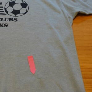 ⑯80s USA製 スカイブルーLサイズ ビンテージ 80年代 紺タグ アメリカ製 ナイキ サッカー ロゴプリント 半袖 Tシャツ オリジナル の画像4