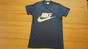②70s USA製 ブルー系 ビンテージ M　半袖Tシャツ ロゴプリント オレンジタグ アメリカ製 オリジナルナイキ