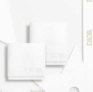 新品未使用☆Dior クリスチャン ディオール フェイスタオル ハンドタオル ポーチ 巾着 セット ノベルティ 白 ホワイト 