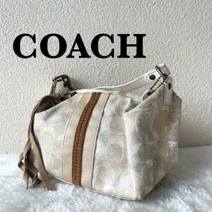 レアCOACH コーチハンドバッグトートバッグゴールド金シグネチャー総柄