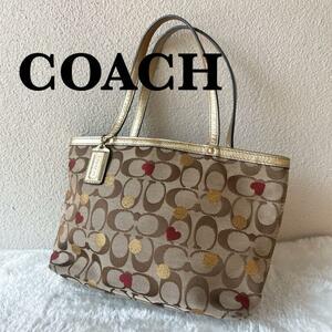 レアCOACHコーチセミショルダーバッグトートバッグブラウン茶シグネチャー総柄