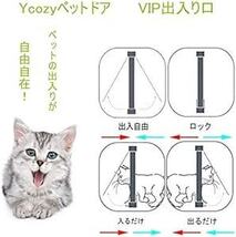 Ycozy ペットドア 外寸25×23.5cm 猫 出入り口 小型犬用 ドア 猫扉 4-way切替 ロック キャットドア 室内_画像4