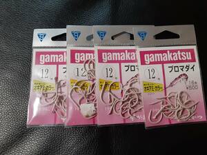 gamakatsu プロマダイ　１２号　16本　 4枚　未使用