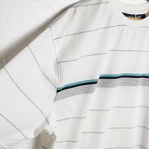 90's 00's ピューリタン PURITAN ボーダー クルーネック Tシャツ (XL) 白ベース 半袖 90年代 00年代 旧タグ 古着 オールドY2K_画像3