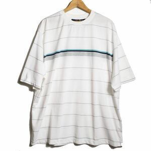 90's 00's ピューリタン PURITAN ボーダー クルーネック Tシャツ (XL) 白ベース 半袖 90年代 00年代 旧タグ 古着 オールドY2K