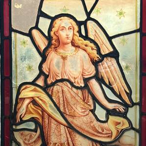 アンティークステンドグラス② 天使 19世紀末 エナメル絵付 キリスト教美術 英国教会の画像2