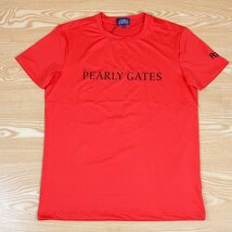 人気 シャツパーリーゲイツ PEARLYGATES メンズ 半袖 シャツ●レッド サイズ7_画像1