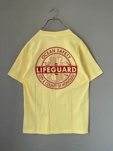 358 未使用 Hawaii LIFE GUARD OCEAN SAFETY ホノルルマラソン ライフガード Tシャツ サイズ M表記/L相 実寸参照