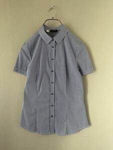 394 イタリー製 Titazen blouses 上質 薄手 コットン かわいい デザイン ストレッチ ロング シャツ ブラウス サイズ S表記/M相 実寸参照