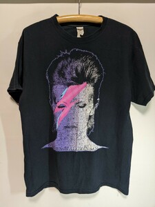 david bowie デヴィッド・ボウイ 90sビンテージ GILDAN ギルダン 半袖プリントTシャツ ブラック デヴィッド・ボウイ Lサイズ 