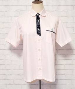 v Gifu prefecture Ogaki Japan university high school summer clothing blouse short sleeves pink ( size M corresponding ) one Point . chapter embroidery entering woman uniform . industry raw. storage goods 