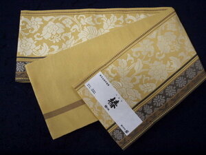  special selection 01031 silk Hakata small double-woven obi ( hanhaba obi )< forest Hakata woven > quality product [.] sweets color flower Tang . writing sama 