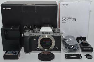 【58ショットの特上品】 富士フイルム(FUJIFILM) ミラーレス一眼カメラ X-T3ボディ シルバー X-T3-S　#7157