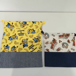 ＊ミニオン＆チップ＆デール＊巾着 2枚セット ハンドメイド