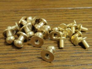 送料無料 新品 真鍮製 頭径6mm 高径8mm 底径8mm ギボシ ネジ式（6ｍｍ） 10個 金 ゴールド レザークラフト