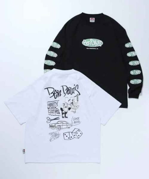 TE/BEN DAVIS(ベンデイビス) Cut House Layered L/S Tee C-24380036 ホワイト（07）Lサイズ